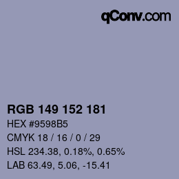 Color code: RGB 149 152 181 | qconv.com