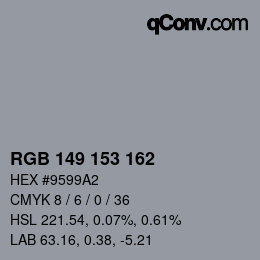 Color code: RGB 149 153 162 | qconv.com