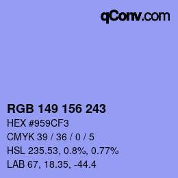 Color code: RGB 149 156 243 | qconv.com