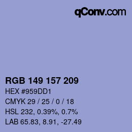 Color code: RGB 149 157 209 | qconv.com