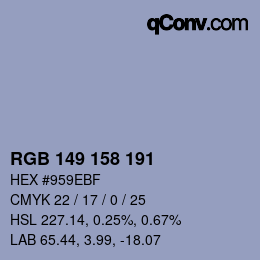 カラーコード: RGB 149 158 191 | qconv.com
