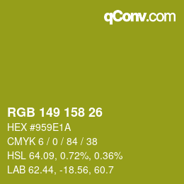 颜色代码: RGB 149 158 26 | qconv.com