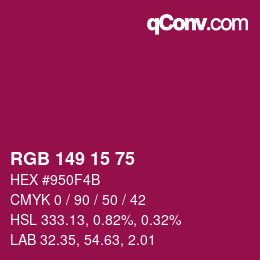 Color code: RGB 149 15 75 | qconv.com