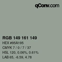 Code couleur: RGB 149 161 149 | qconv.com
