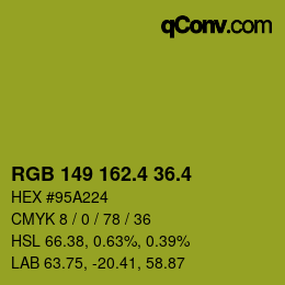 カラーコード: RGB 149 162.4 36.4 | qconv.com