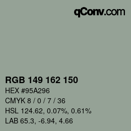 Color code: RGB 149 162 150 | qconv.com