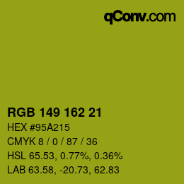 Color code: RGB 149 162 21 | qconv.com