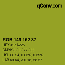 Color code: RGB 149 162 37 | qconv.com