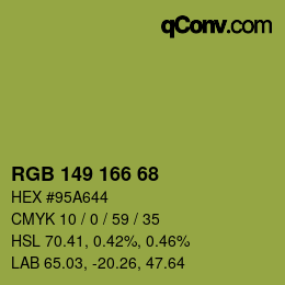 カラーコード: RGB 149 166 68 | qconv.com