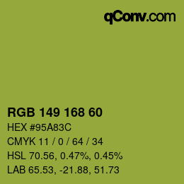 カラーコード: RGB 149 168 60 | qconv.com