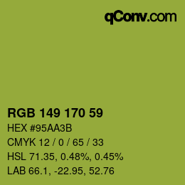 颜色代码: RGB 149 170 59 | qconv.com