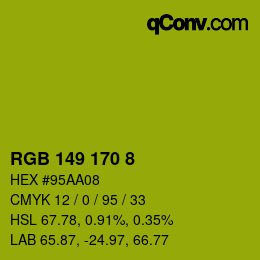 Color code: RGB 149 170 8 | qconv.com