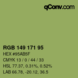 Farbcode: RGB 149 171 95 | qconv.com