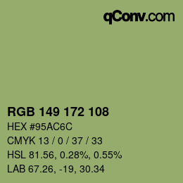 颜色代码: RGB 149 172 108 | qconv.com