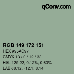 Color code: RGB 149 172 151 | qconv.com
