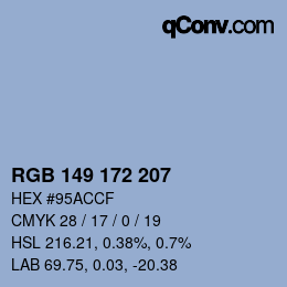 Color code: RGB 149 172 207 | qconv.com