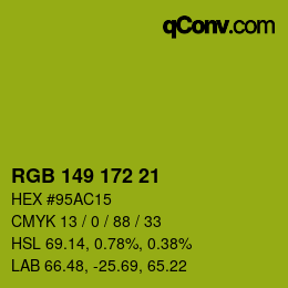 Color code: RGB 149 172 21 | qconv.com