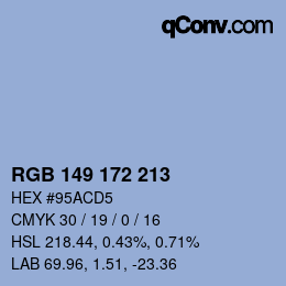 Farbcode: RGB 149 172 213 | qconv.com