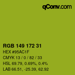 カラーコード: RGB 149 172 31 | qconv.com