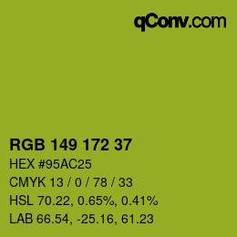 Color code: RGB 149 172 37 | qconv.com