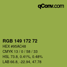Color code: RGB 149 172 72 | qconv.com
