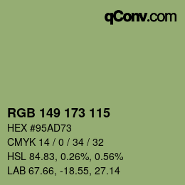 颜色代码: RGB 149 173 115 | qconv.com