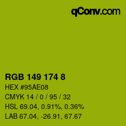 Farbcode: RGB 149 174 8 | qconv.com