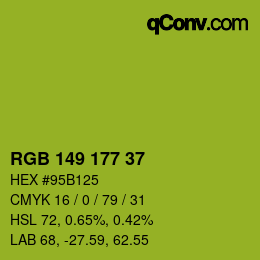 Color code: RGB 149 177 37 | qconv.com