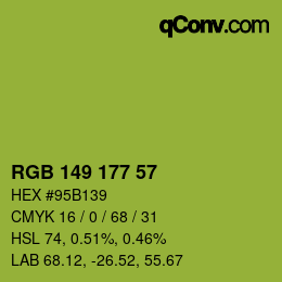 Color code: RGB 149 177 57 | qconv.com