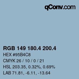 カラーコード: RGB 149 180.4 200.4 | qconv.com