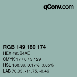 Farbcode: RGB 149 180 174 | qconv.com
