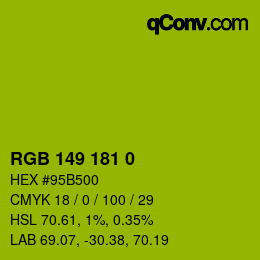 Código de color: RGB 149 181 0 | qconv.com