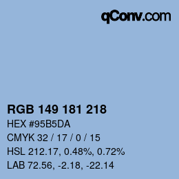 カラーコード: RGB 149 181 218 | qconv.com