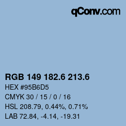 カラーコード: RGB 149 182.6 213.6 | qconv.com