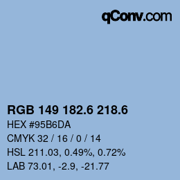 カラーコード: RGB 149 182.6 218.6 | qconv.com