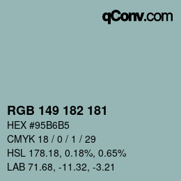 カラーコード: RGB 149 182 181 | qconv.com