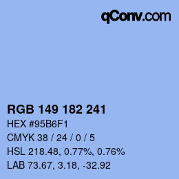 Color code: RGB 149 182 241 | qconv.com