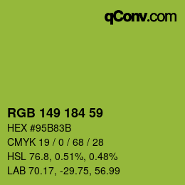 Color code: RGB 149 184 59 | qconv.com