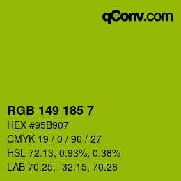 Color code: RGB 149 185 7 | qconv.com