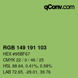 カラーコード: RGB 149 191 103 | qconv.com