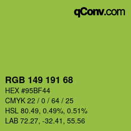 カラーコード: RGB 149 191 68 | qconv.com