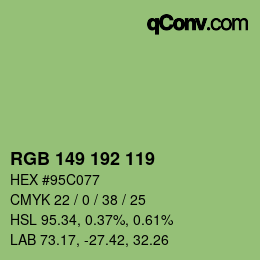 カラーコード: RGB 149 192 119 | qconv.com