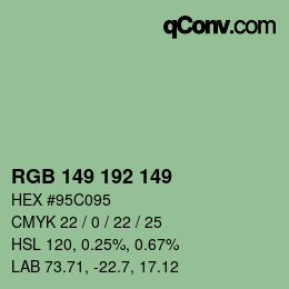 Color code: RGB 149 192 149 | qconv.com