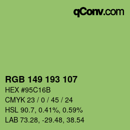 Color code: RGB 149 193 107 | qconv.com