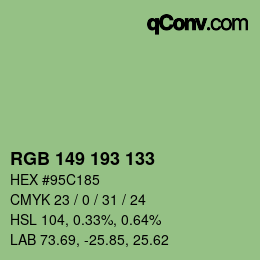 颜色代码: RGB 149 193 133 | qconv.com