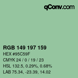 Color code: RGB 149 197 159 | qconv.com