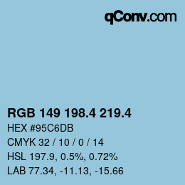 カラーコード: RGB 149 198.4 219.4 | qconv.com