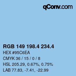 カラーコード: RGB 149 198.4 234.4 | qconv.com
