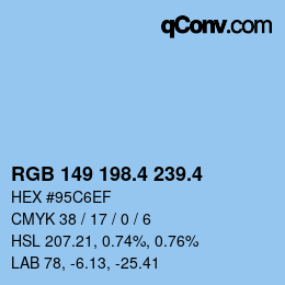 カラーコード: RGB 149 198.4 239.4 | qconv.com