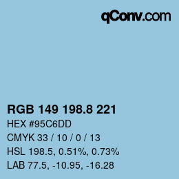 Color code: RGB 149 198.8 221 | qconv.com